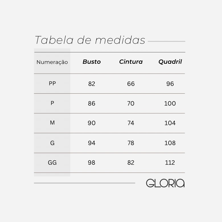 Tabela de Medidas